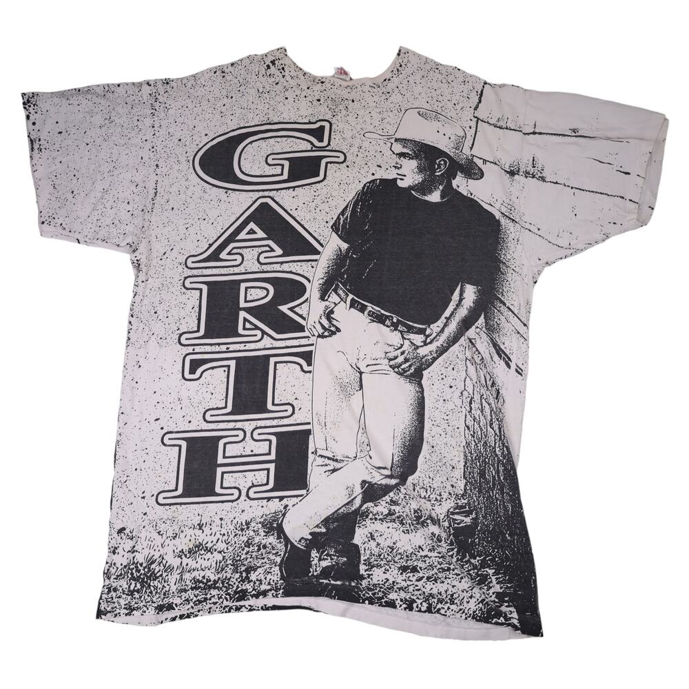 Vintage Garth Brooks Allover Print Graphic Band Tee